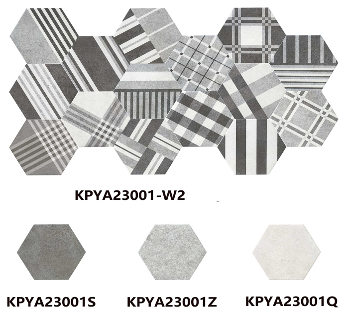 Cement hexagon tiles