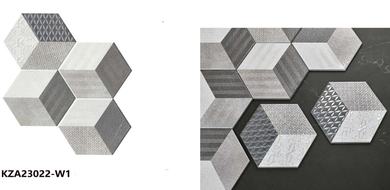 Cement hexagon tiles