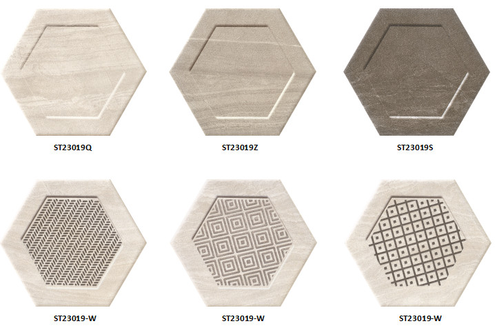 Sandstone hexagon tiles