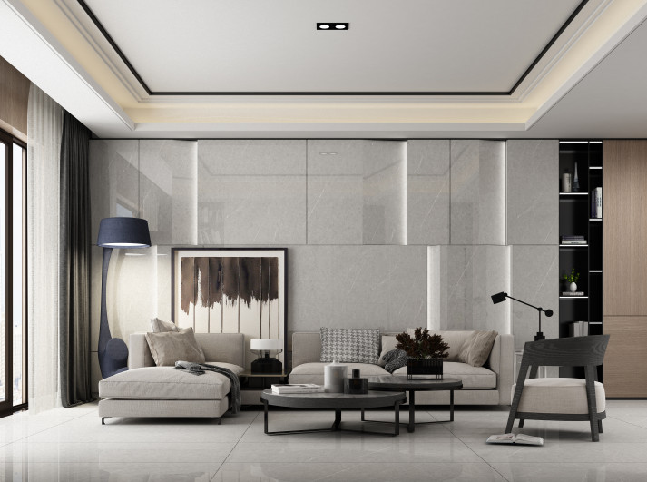 Living room, Marble looking tiles, LXA751512